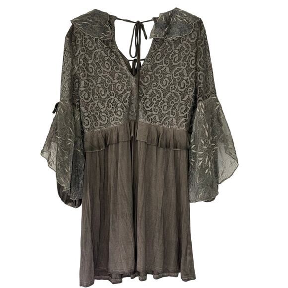 POL short Dress with Ethereal Sleeves Cottagecore whimsy fairy whimsigoth M - Picture 7 of 12